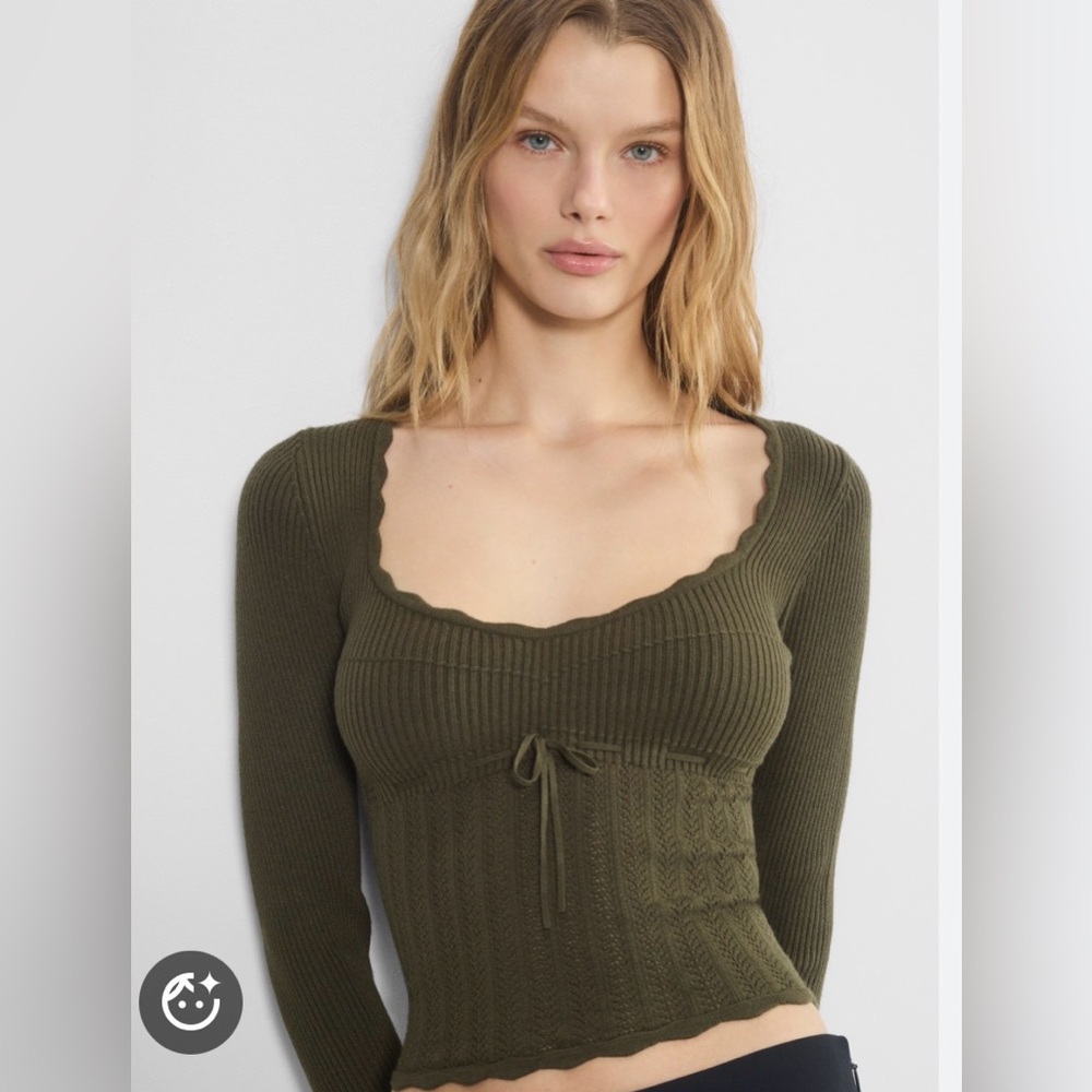 Aritzia Wilfred Soloist Long Sleeve Sweater - Green - Size M
